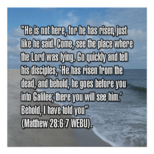 Poster Matthieu 28:6-7 WEBU
