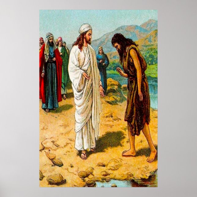 Poster Matthieu 3:13-15 Jésus vient à Jean (Devant)