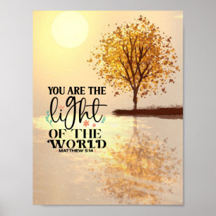 Poster Matthieu 5:14 Vous êtes la Lumière de la Bible Mon