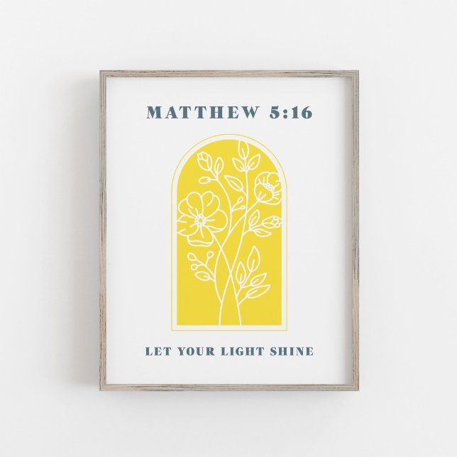 Poster Matthieu 5:16 Que Ta Lumière Brille L&#x27;Art Chrétien (Créateur téléchargé)