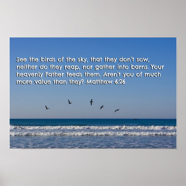 Poster Matthieu 6:26 (Devant)