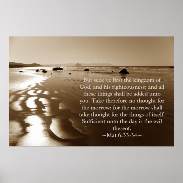Poster Matthieu 6:33-34 (Devant)