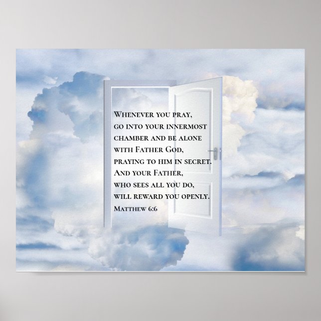 Poster Matthieu 6:6 Quand vous priez Verse de la Bible ch (Devant)