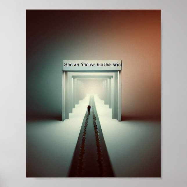 Poster Matthieu 7:13-14 : "Entrez par la porte étroite (Devant)