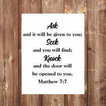 Matthieu 7:7 Poser Chercher Knock Bible Verse