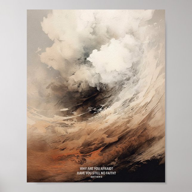 Poster Matthieu 8 - Jésus Art et Bible Verse Digital (Devant)