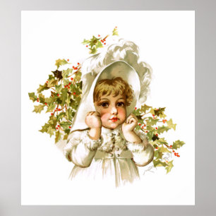 Poster Maud Humphrey : Fille d'automne avec Holly