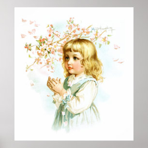Poster Maud Humphrey : Une fille de printemps sous l'arbr
