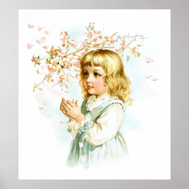 Poster Maud Humphrey : Une fille de printemps sous l'arbr (Devant)