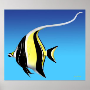 Poster mauresque Idol Poisson bleu profond