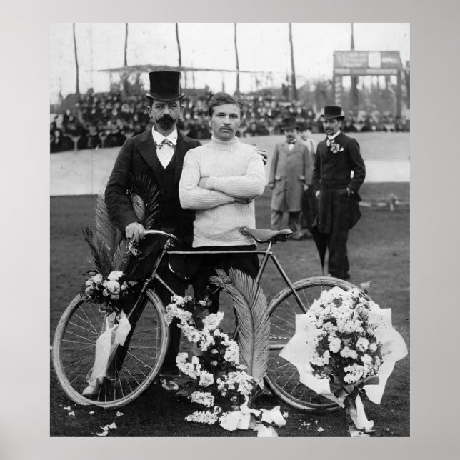 Poster Maurice Garin Lauréat Paris-Roubaix 1898 Couleur R (Devant)