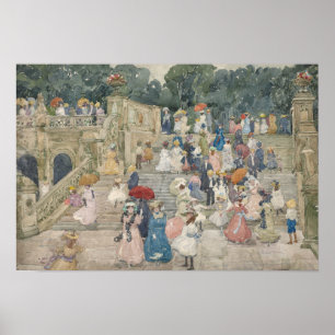 Poster Maurice Prendergast - Le Pont Terrace, Centre