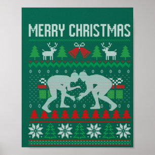 Poster Mauvais Joyeux Noël Lutte de lutte de lutte Père N