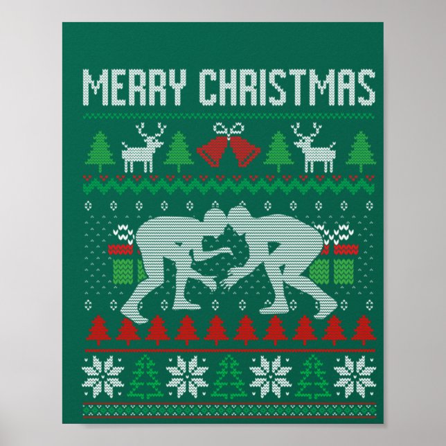 Poster Mauvais Joyeux Noël Lutte de lutte de lutte Père N (Devant)