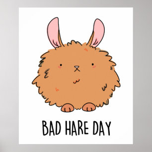 Poster Mauvaise journée de lièvre amusant jeu de lapin