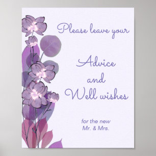 Poster Mauve violet fleuri Signet Conseils et voeux