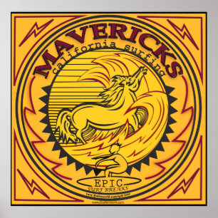 POSTER MAVERICKS CALIFORNIA SURFBREAK SURF