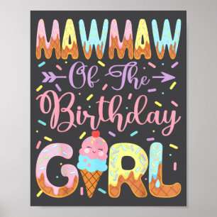 Poster Mawmaw de la fille d'anniversaire Fête de glace su