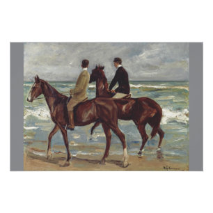 Poster Max Liebermann : Deux Cavaliers sur la Plage Art