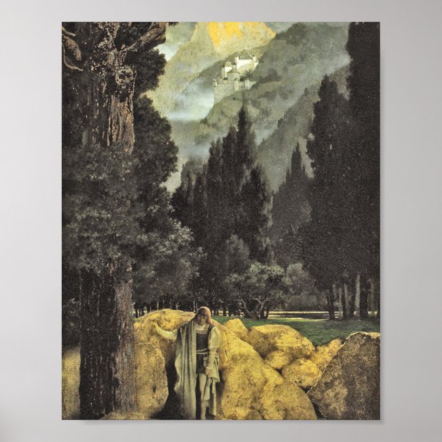 Poster Maxfield Parrish - Poet's Dream (1901) (Devant)