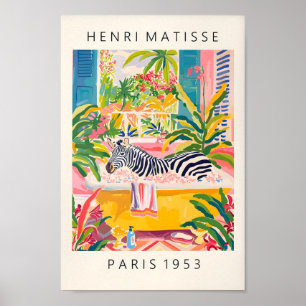 Poster Maximaliste Mur Art, Zèbre Dans La Baignoire Poste