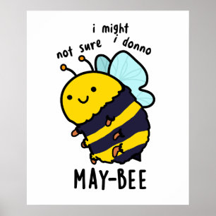 Poster May-bee Funny Insect Bee Pun 