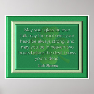 Poster May Your Glass - Irish Blessing - Art Print