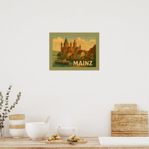 Poster Mayence Art de ville d'Allemagne
