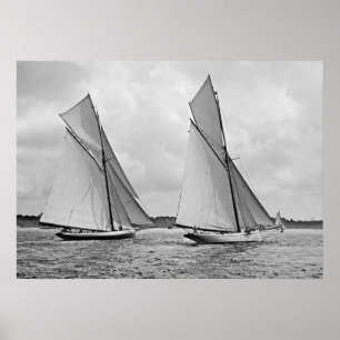 Poster Mayflower et Galatea Start America's Cup 1886