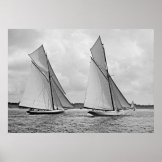 Poster Mayflower et Galatea Start America's Cup 1886