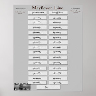 Poster Mayflower Line - 16 générations