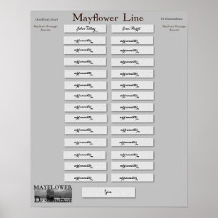 Poster Mayflower Line - John Tilley et Joan Hurst