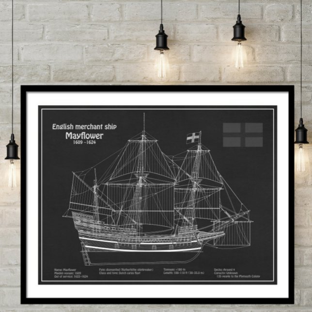 Poster Mayflower - Plan directeur des navires PD (Créateur téléchargé)