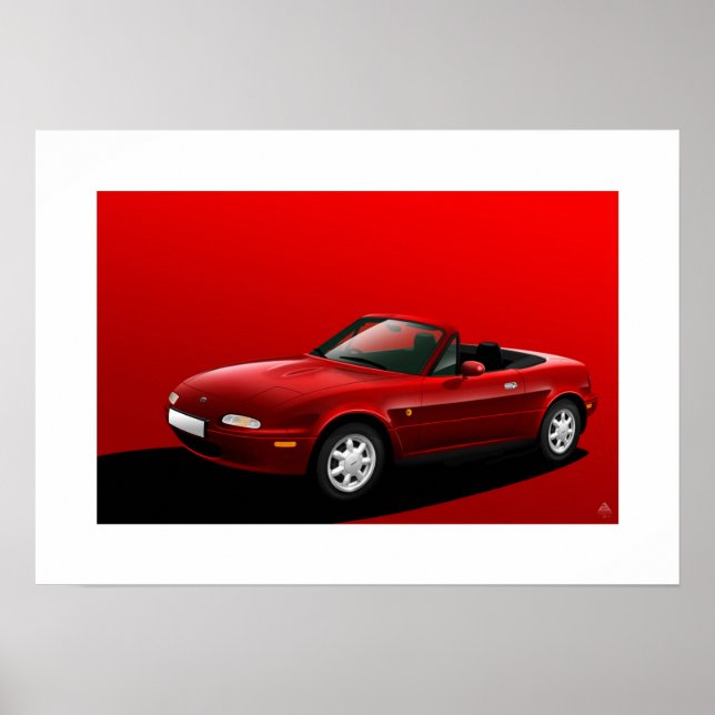 Poster Mazda MX-5, Miata, Roadster Eunos (Devant)