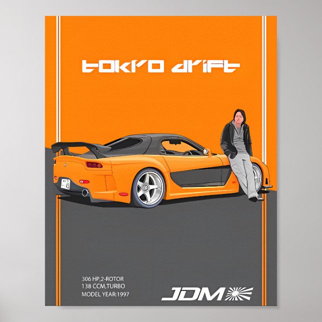 Poster Mazda RX-7 FD3S 2-Rotor Specs (Devant)