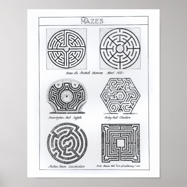 Poster Mazes, c.1900 (gravure) (photo b/w) (Devant)