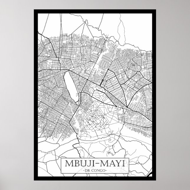 Poster Mbuji-Mayi Democratic Republic of the Congo Map (Devant)
