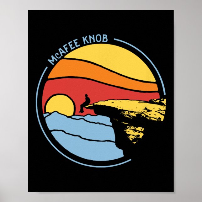 Poster Mcafee's Knob Trail Hiking Giant Star Roanoke Grap (Devant)