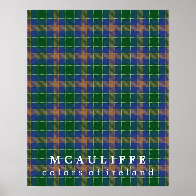 Poster McAuliffe Tartan Couleurs d'Irlande (Devant)