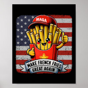 Poster Mcdon Drôle Donald Trump Frites Cuisine Frites