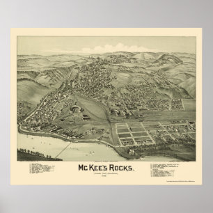 Poster McKee's Rocks, PA Carte panoramique - 1901