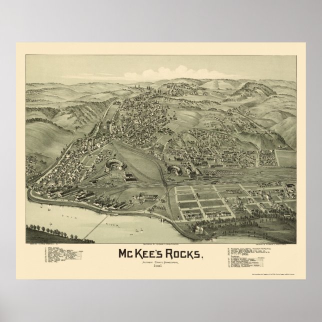 Poster McKee's Rocks, PA Carte panoramique - 1901 (Devant)