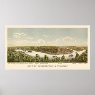 Poster McKeesport, PA Carte panoramique - 1894