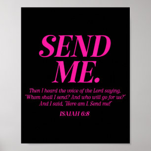 Poster Me voici, envoie-moi Esaïe 6:8 verset de la Bible 