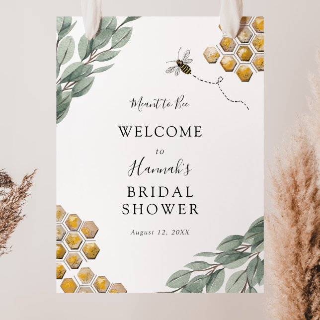 Poster Meant to Bee Eucalyptus Bienvenue à la Baby Shower (Créateur téléchargé)