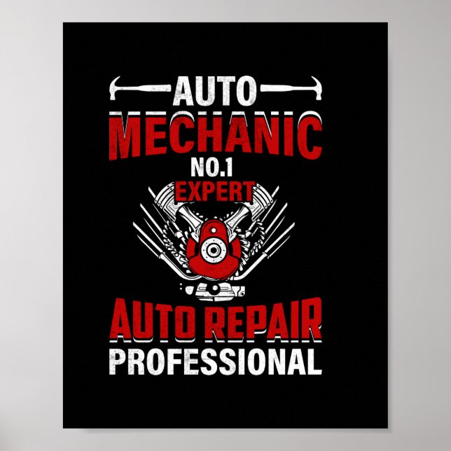Poster Mécanique Auto Mécanique No 1 Expert (Devant)