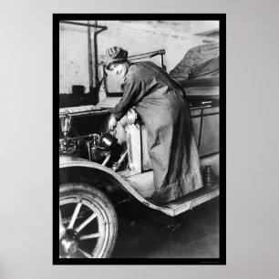 Poster Mécanique automobile féminine 1925
