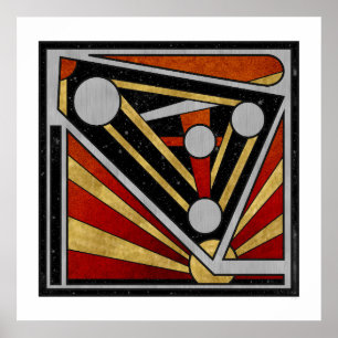 Poster Mécanique Céleste – Art industriel rétro-futuriste