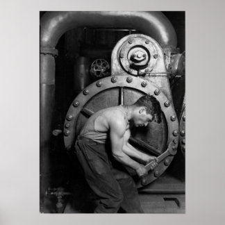 Poster Mécanique De La Centrale Sur Pompe À Vapeur