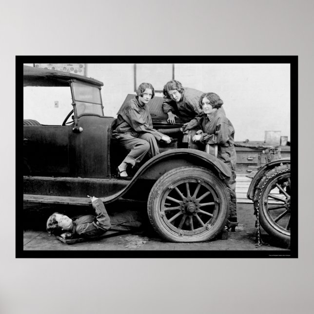Poster Mécanique de l'auto pour filles au lycée 1927 (Devant)